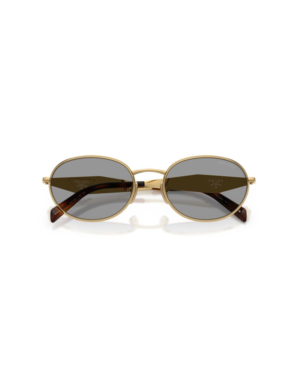 Prada Black Pr D57S 5Ak50Q Sunglasses Metal Round Normal