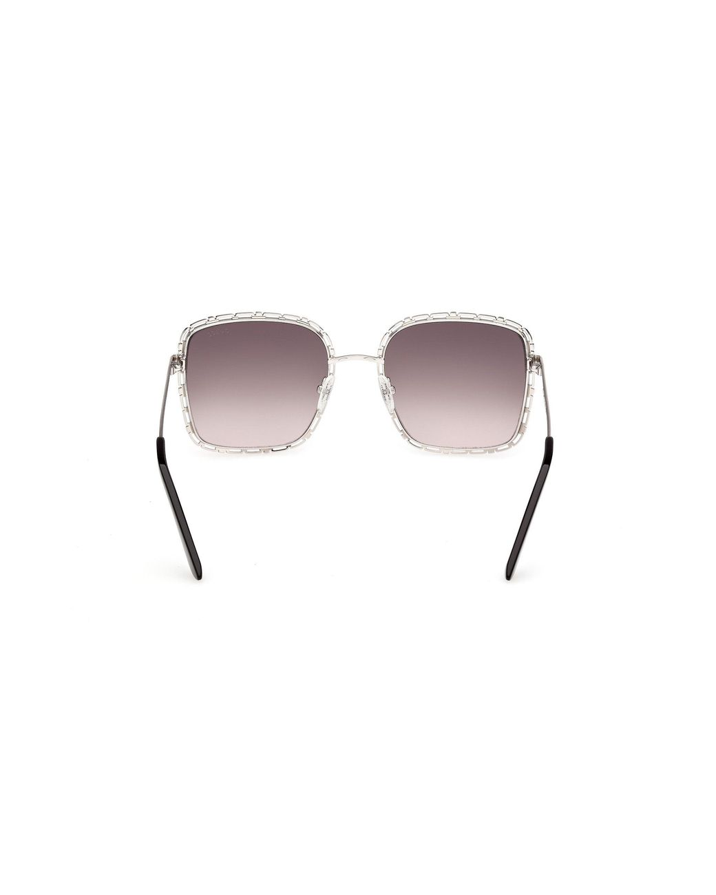 Guess Black Gu00296 10B Sunglasses Metal Smoke Squared Normal