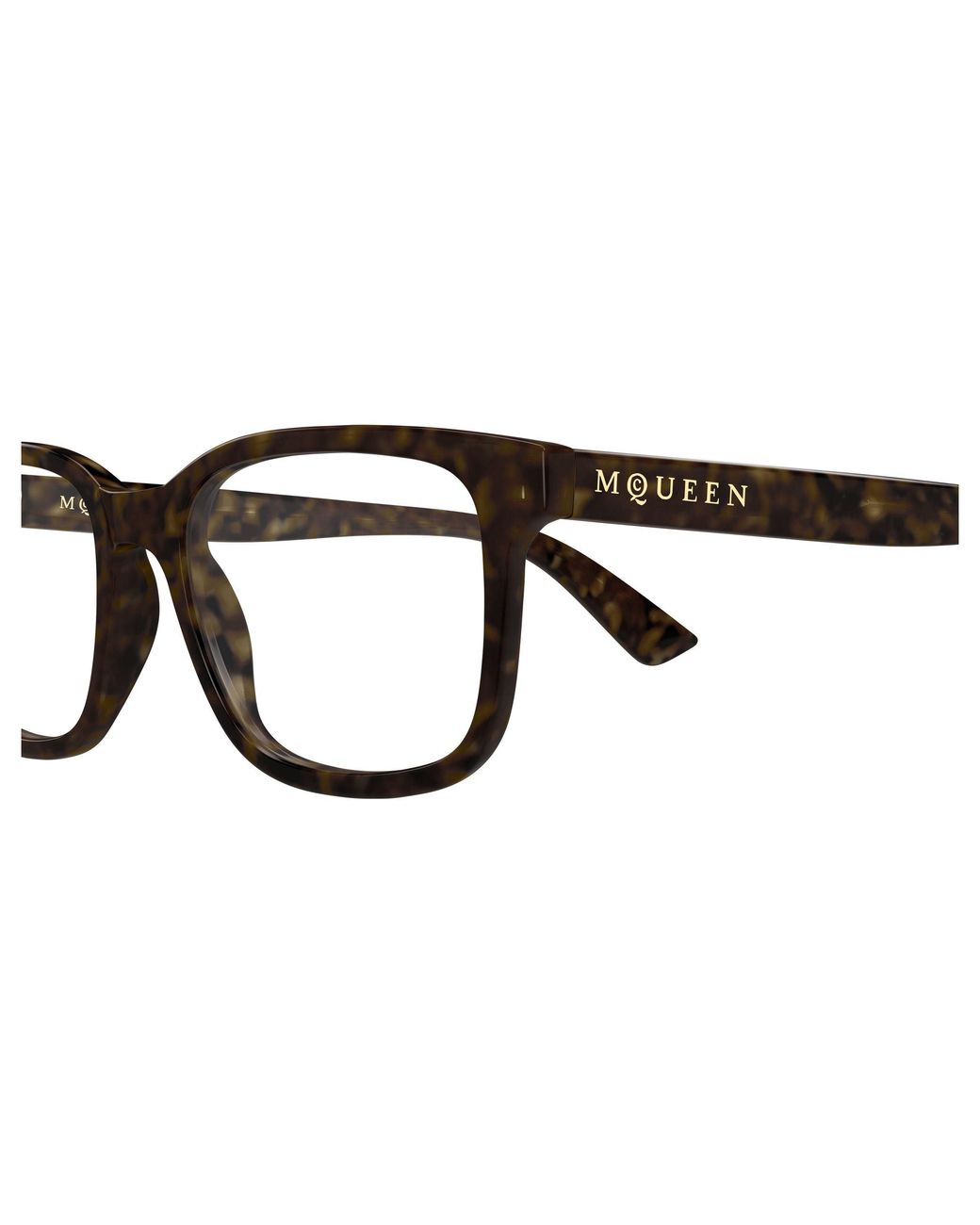 McQueen Black Am0541O 008 Optical Frames Acetate Transparent Squared for men