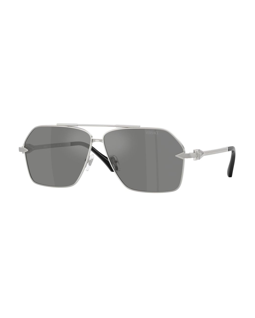 Versace Black Ve2284 10006G Sunglasses Metal Pilot Mirrored for men