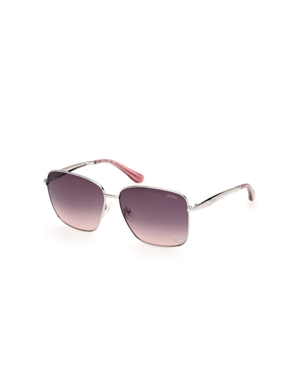 Guess Black Gu00308 10B Sunglasses Metal Smoke Squared Normal