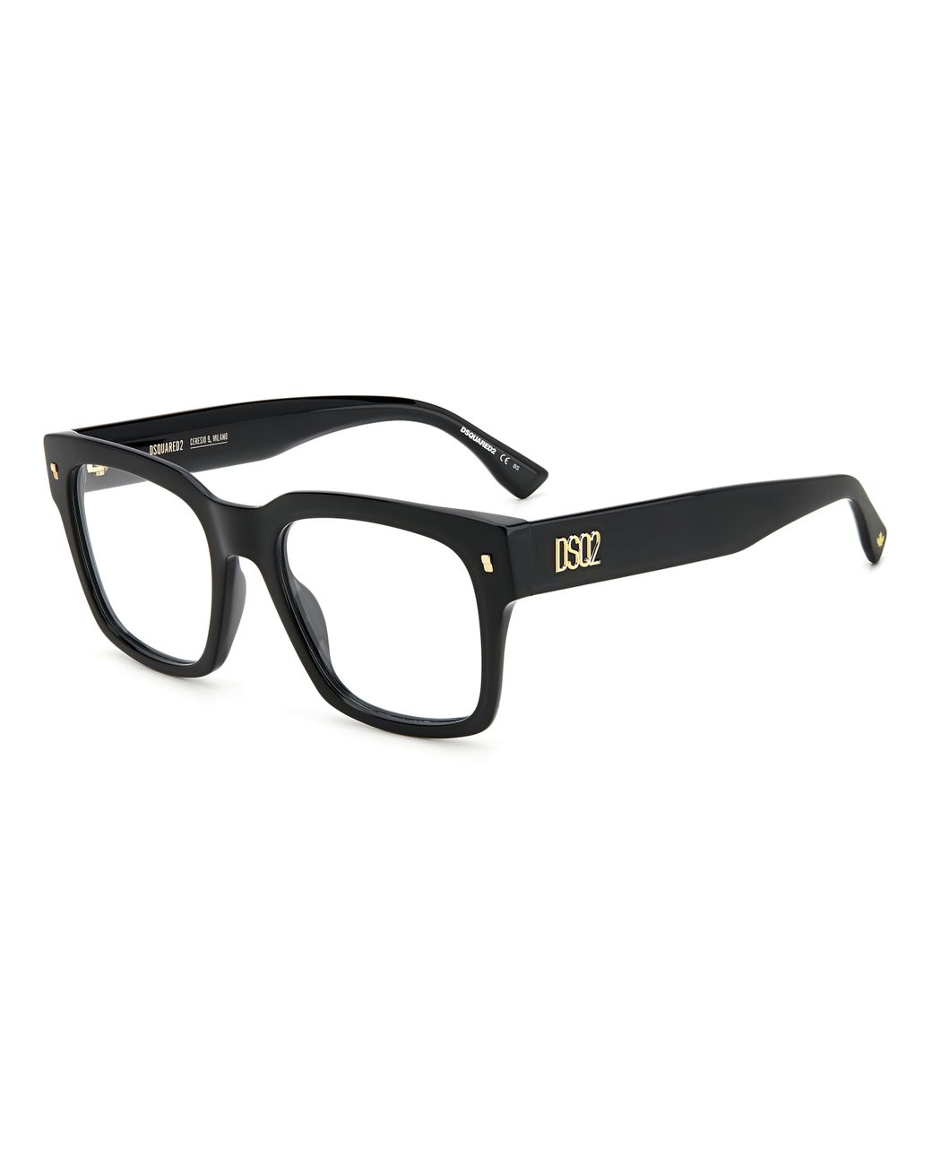 DSquared² Black D2 0066 807 Optical Frames Acetate Squared for men