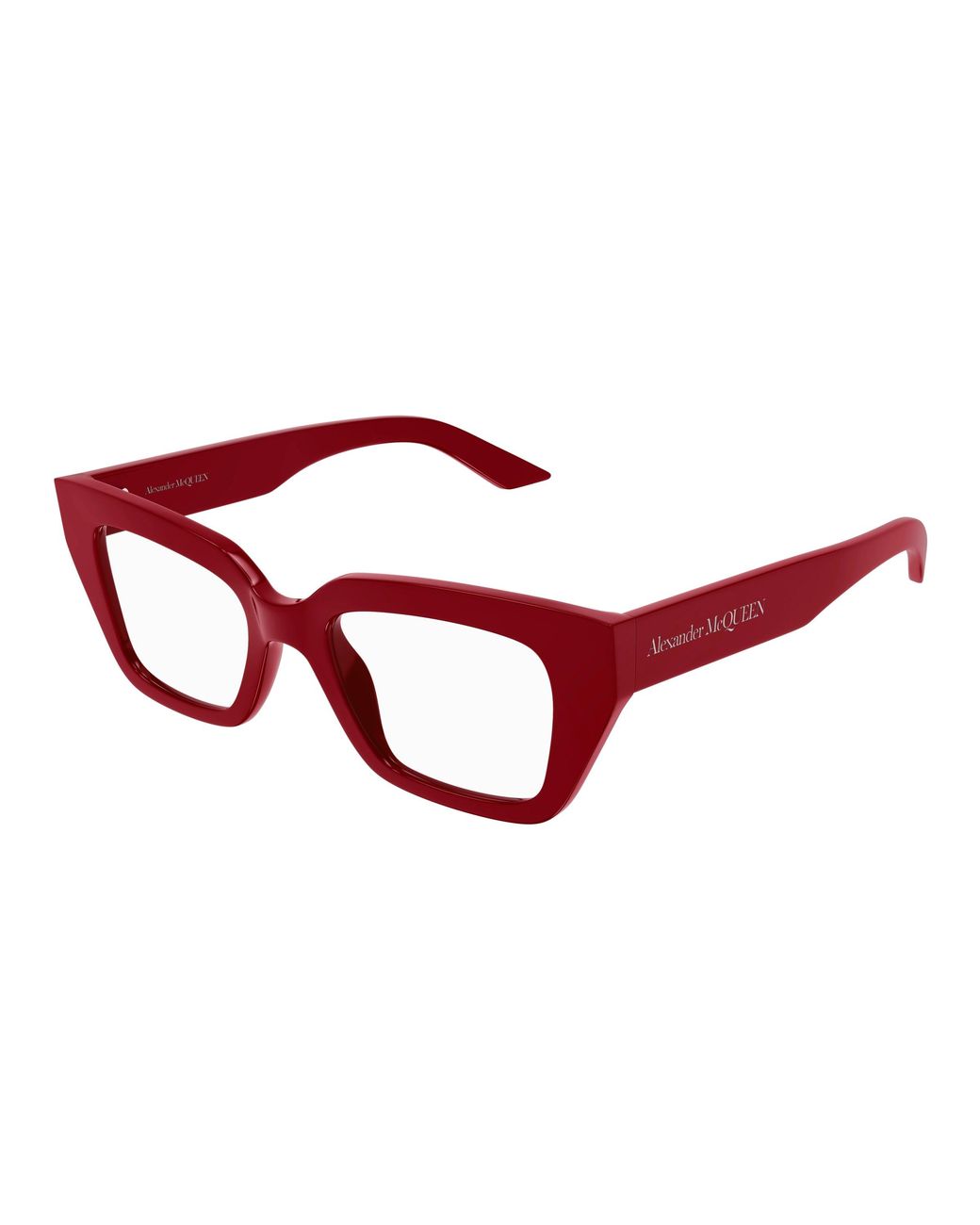 McQueen Red Am0453O 003 Optical Frames Acetate Transparent Cat Eye