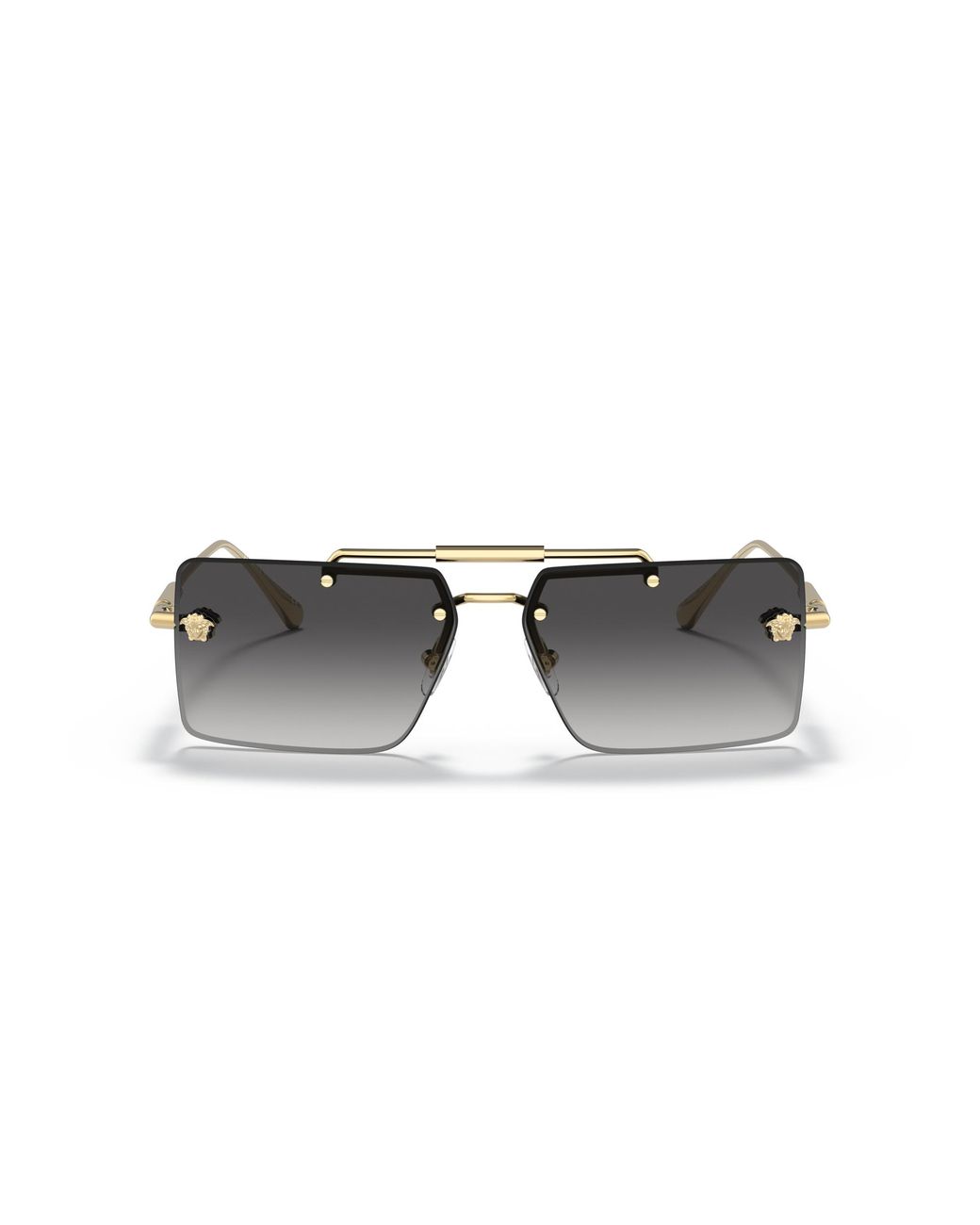 Versace Black Ve2245 10028G Sunglasses Metal Squared Normal Shaded