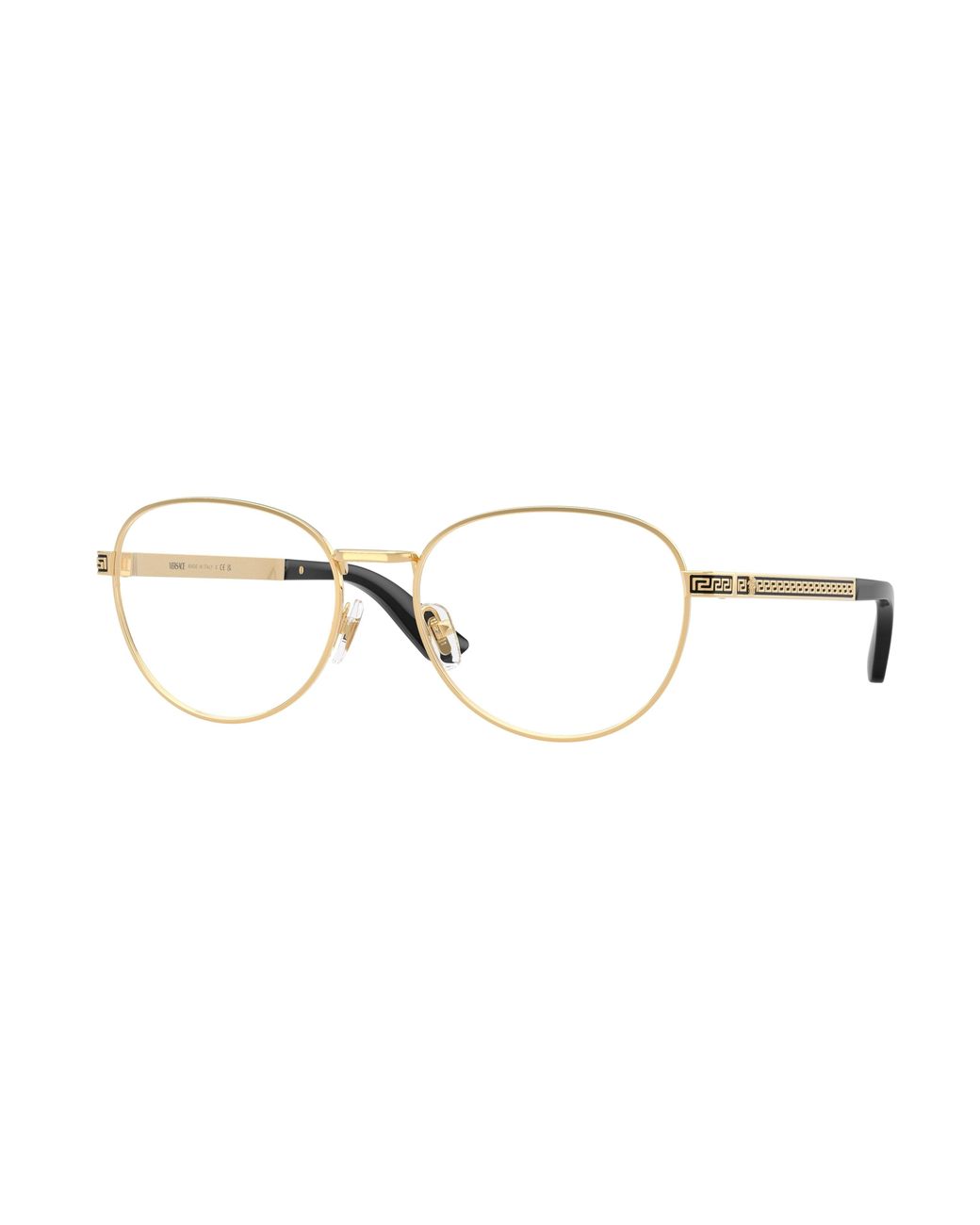Versace Black Ve1323 1002 Optical Frames Steel Transparent Round Normal