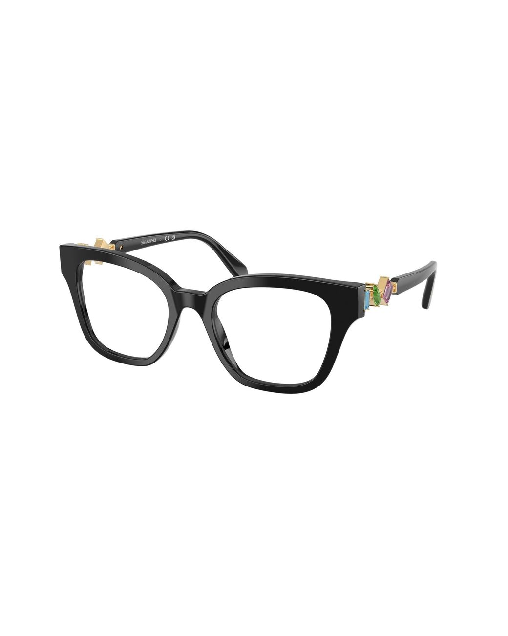 Swarovski Black Sk2048 1001 Optical Frames Acetate Squared Normal