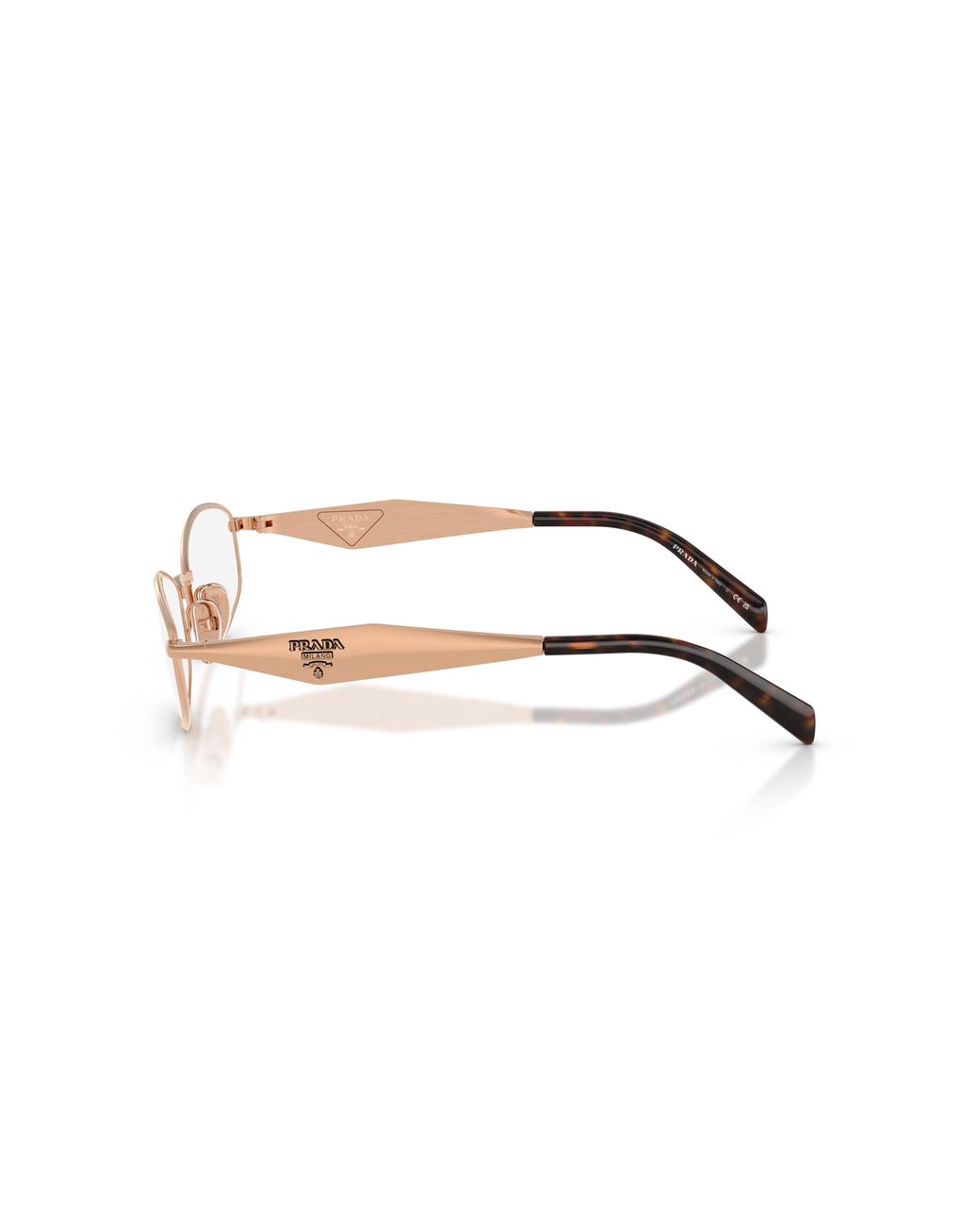 Prada Black Pr D58V Svf1O1 Optical Frames Metal Transparent Round Normal