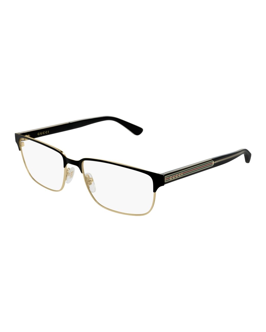 Gucci Black Gg0383O 004 Optical Frames Metal Squared for men