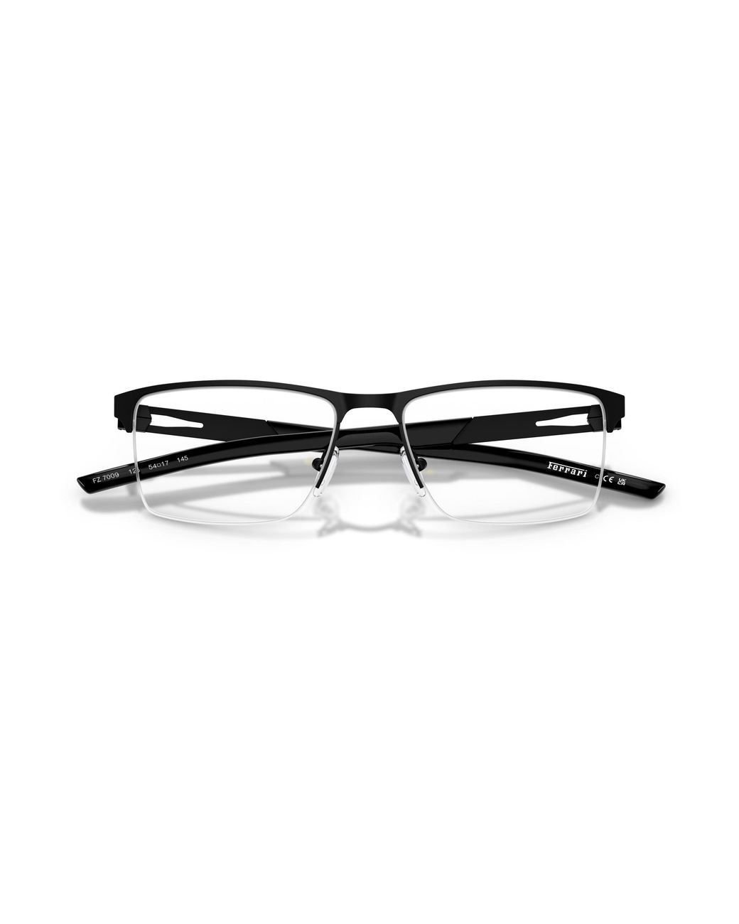 FERRARI SCUDERIA Black Fz7009 126 Optical Frames Metal Squared Normal for men