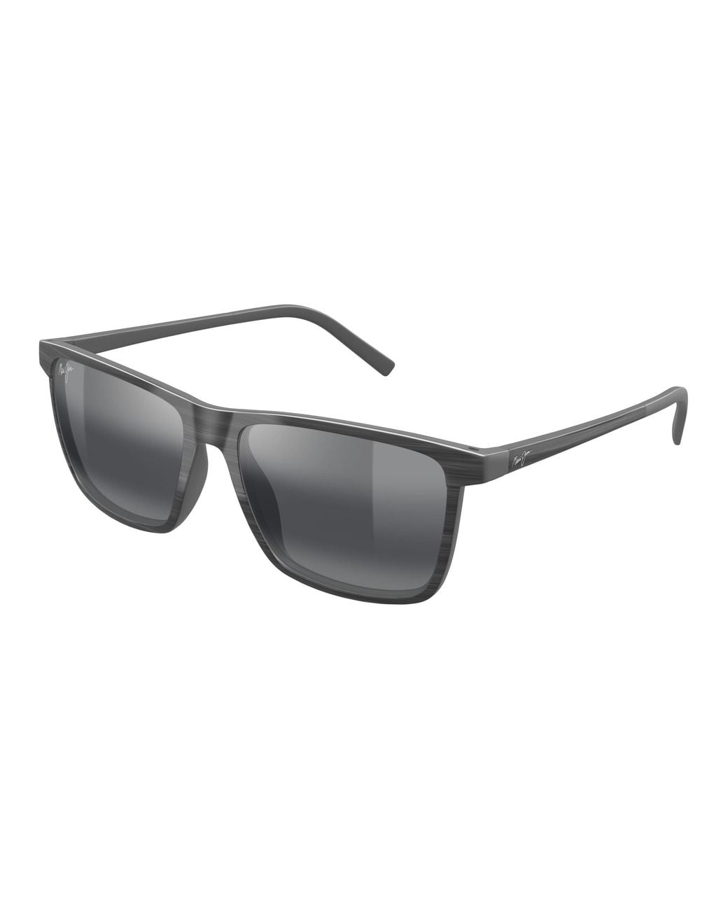 Maui Jim Black Mj0875S 001 Occhiali Da Sole Iniettato Grigio Squadrata