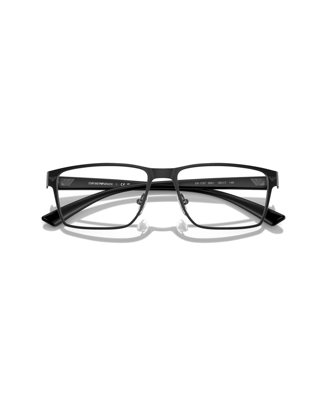 Emporio Armani Black Ea1157 3001 Optical Frames Metal Squared Normal for men