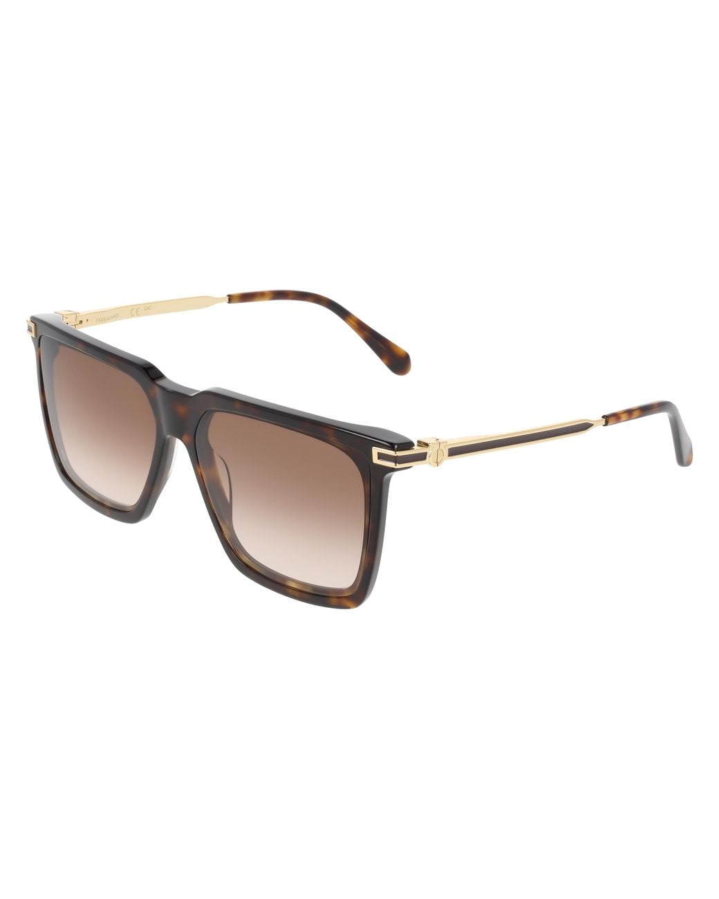 Ferragamo Black Sf2077Slbi 242 Sunglasses Acetate Squared Normal Shaded for men