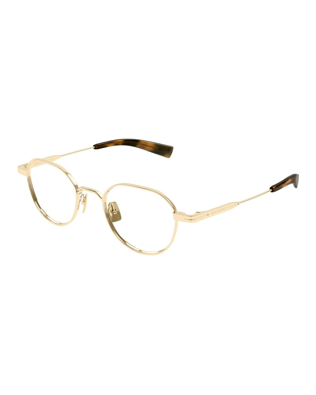 Saint Laurent Black Sl 730 003 Optical Frames Metal Transparent Round for men