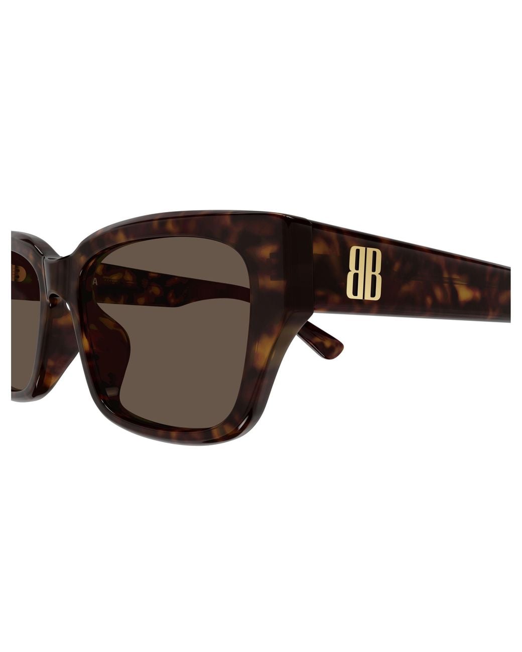 Balenciaga Black Bb0480Sk 002 Occhiali Da Sole Acetato Marrone Squadrata