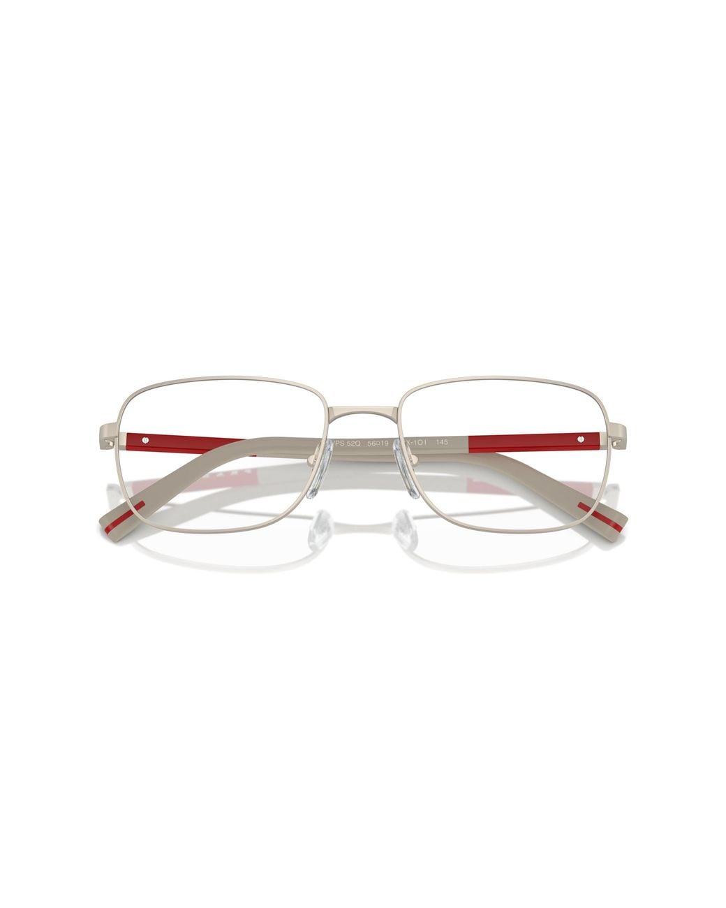 Prada Linea Rossa Black Ps 52Qv 18X1O1 Optical Frames Metal Pillow Normal for men