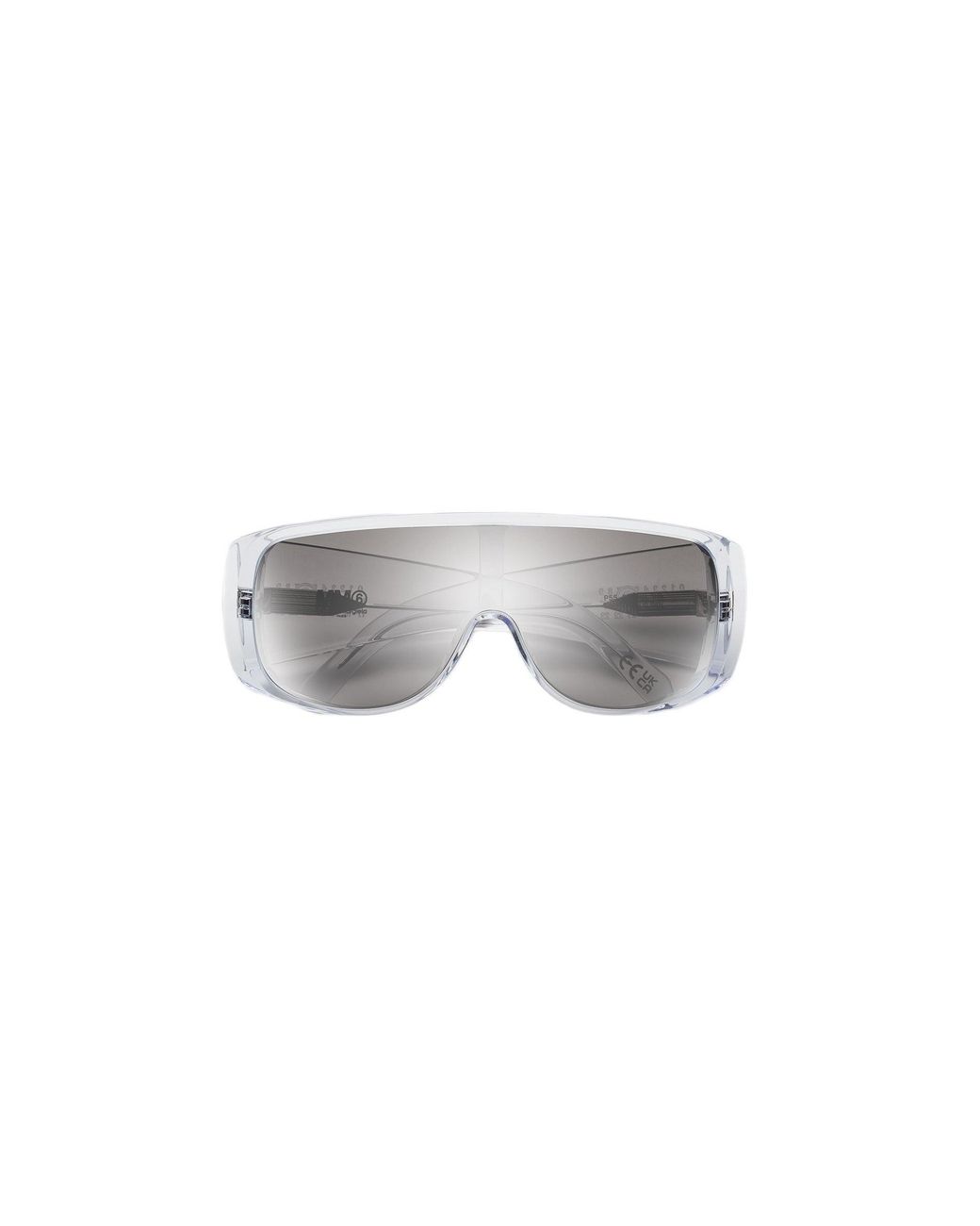 MM6 by Maison Margiela Black P55 Margiela Mm6 Mask Occhiali Da Sole Acetato Argento Maschera Specchiato