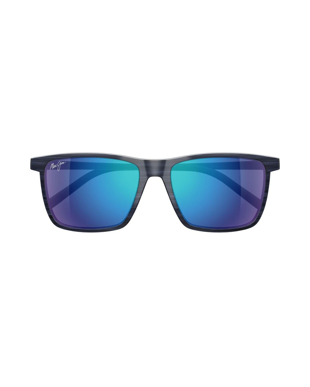Maui Jim Black Mj0875S 002 Occhiali Da Sole Iniettato Blu Squadrata