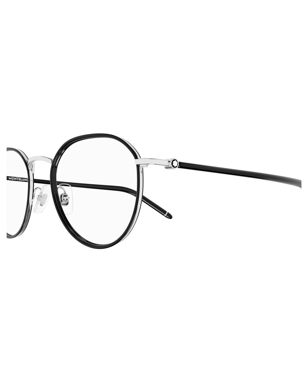 Montblanc Black Mb0342Oa 001 Optical Frames Metal Transparent Round for men