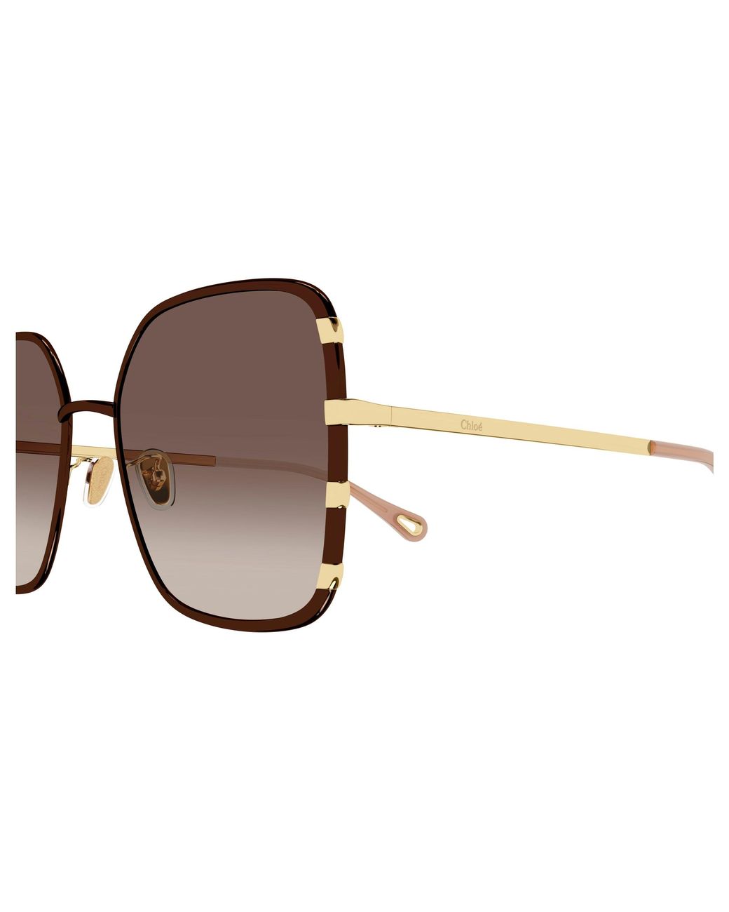 Chloé Black Ch0143S 005 Sunglasses Metal Squared Shaded