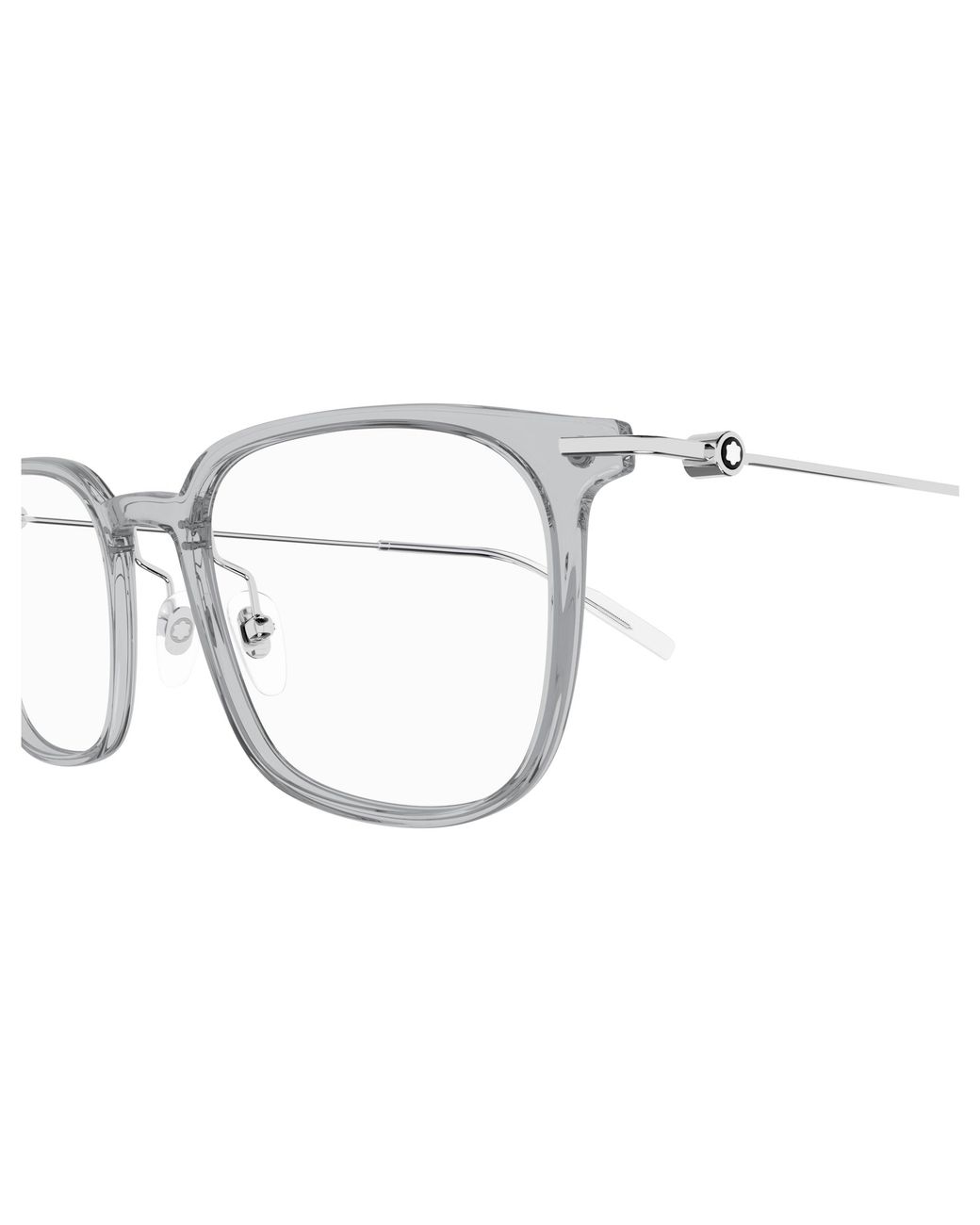 Montblanc Black Mb0100O 002 Optical Frames Injected Transparent Squared for men
