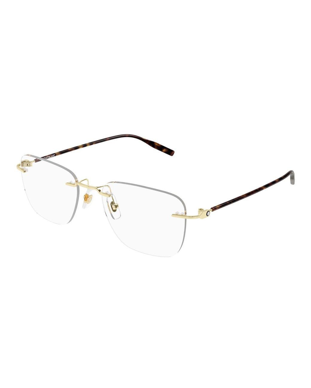 Montblanc Black Mb0508O 002 Optical Frames Metal Transparent Squared for men