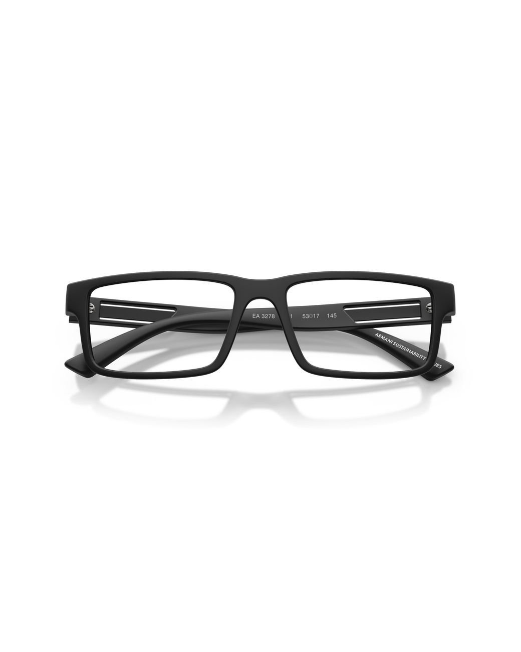 Emporio Armani Black Ea3278 5017 Optical Frames Injected Transparent Squared Normal for men