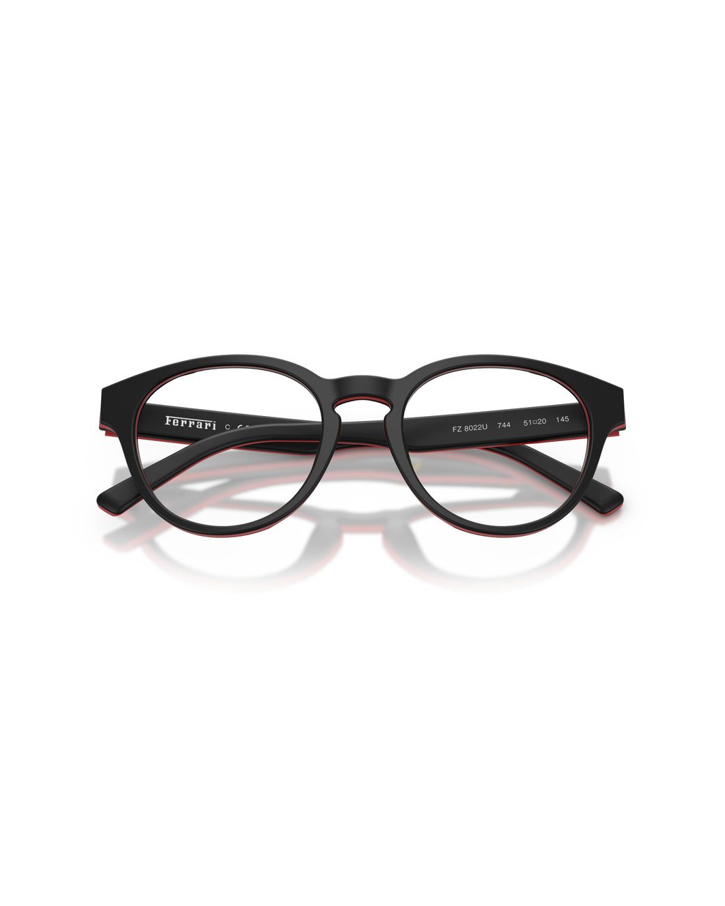 FERRARI SCUDERIA Black Fz8022U 744 Optical Frames Acetate Round Normal for men