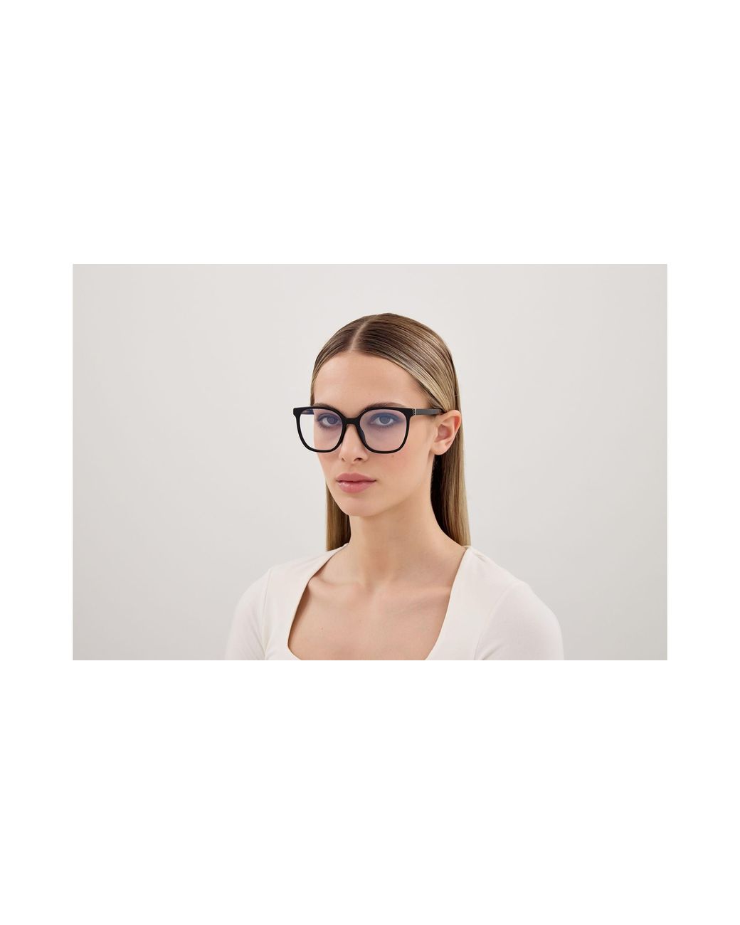 Saint Laurent Black Sl M155 001 Optical Frames Acetate Transparent Cat Eye "Antiriflesso"