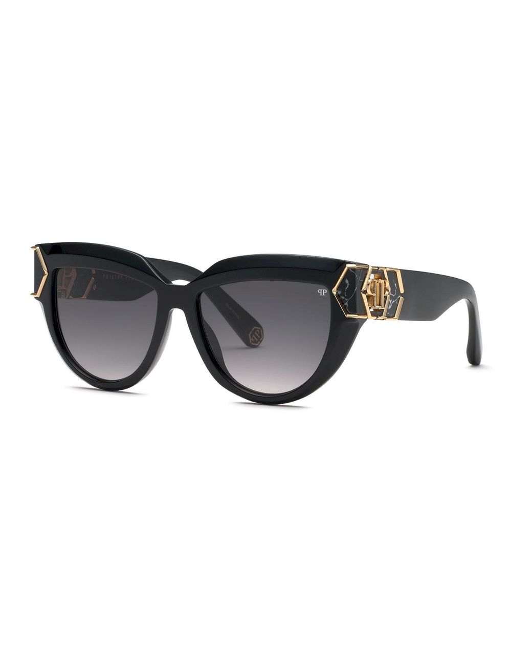 Philipp Plein Black Spp176M Plein Capture 700 Sunglasses Acetate Smoke Butterfly Normal Shaded
