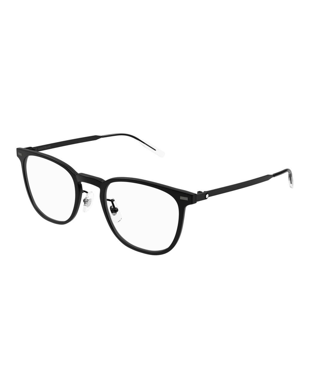 Montblanc Black Mb0393On 002 Optical Frames Injected Transparent Squared for men