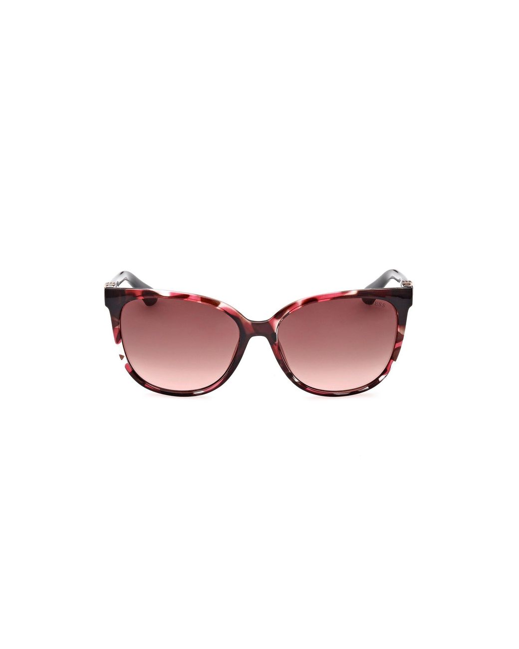 Guess Black Gu7864 55T Sunglasses Injected Bordeaux Round Normal Shaded