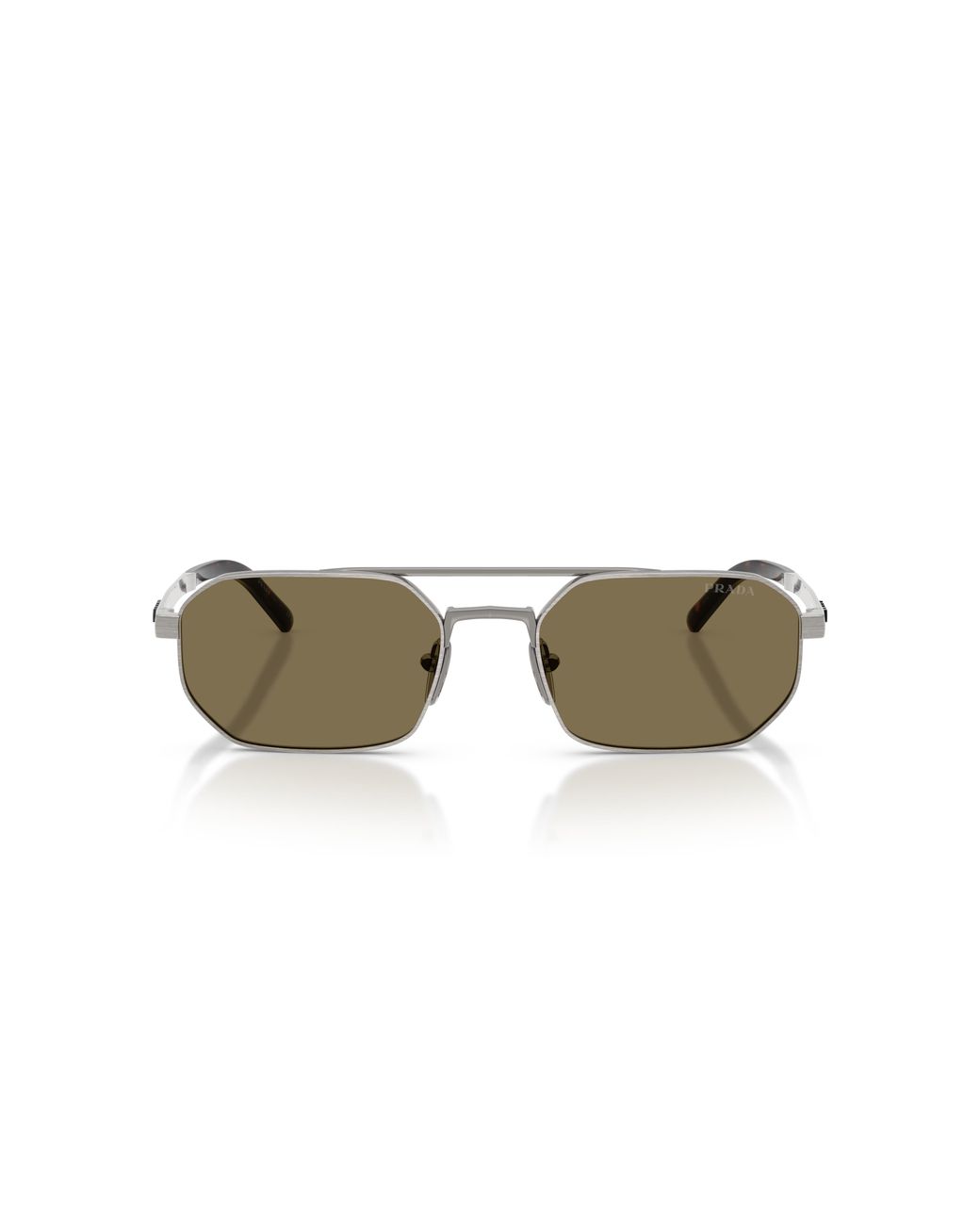 Prada Black Pr D53S 23J90F Sunglasses Metal Geometric Normal for men