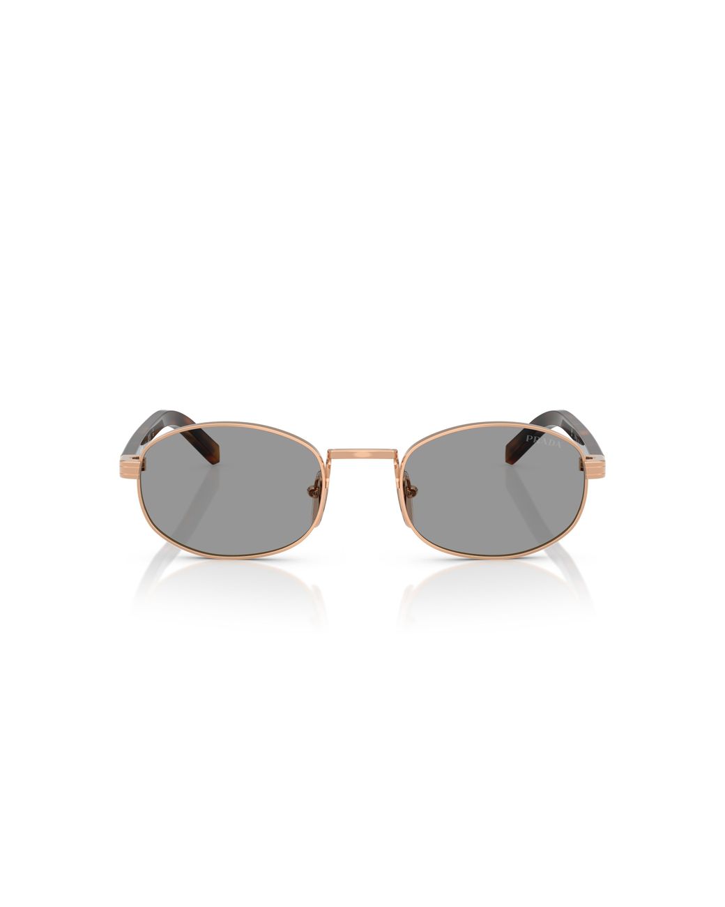 Prada Black Pr B53S Svf50Q Sunglasses Steel Round Normal