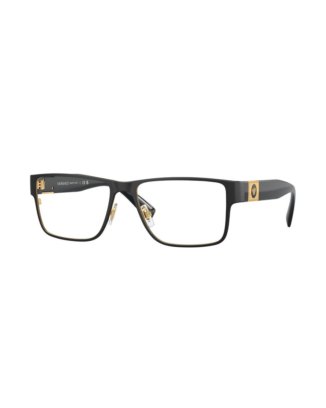 Versace Black Ve1274 1436 Optical Frames Metal Squared Normal for men