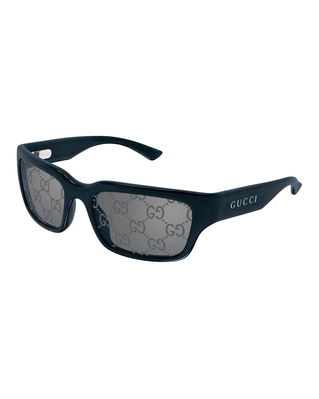 Gucci Black Gg2240S 008 Sunglasses Injected Squared Mirrored for men