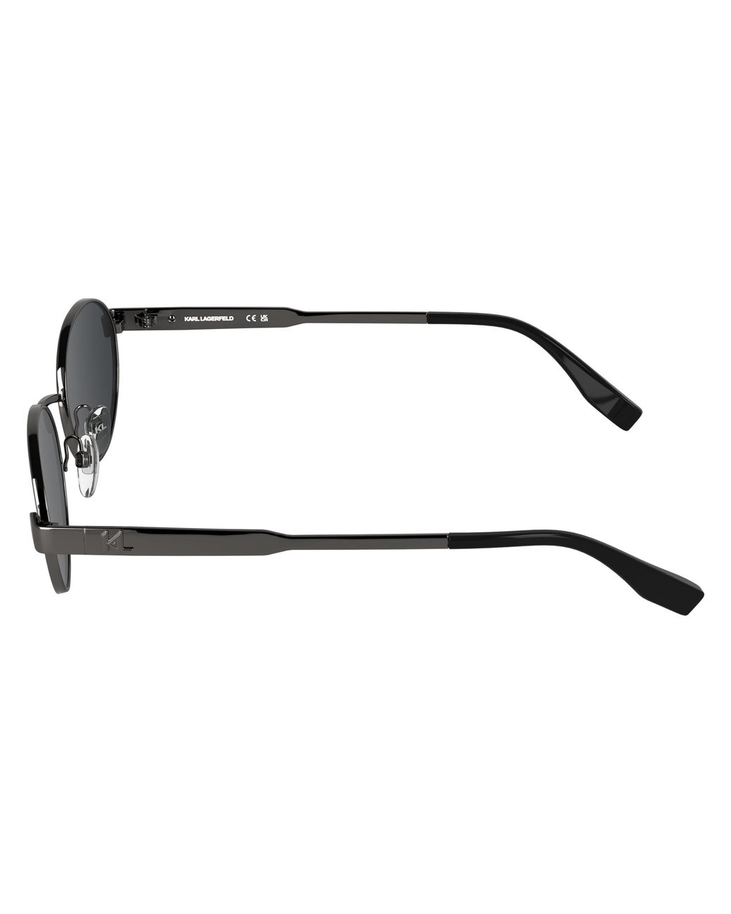 Karl Lagerfeld Black Kl366S 021 Sunglasses Metal Smoke Round Normal