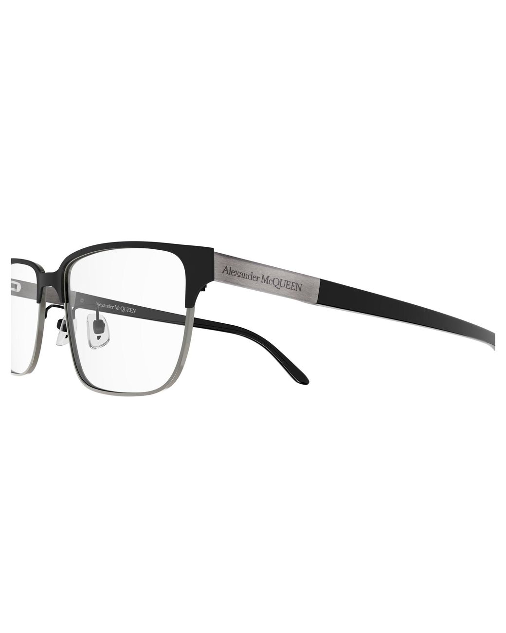 McQueen Black Am0346O 001 Optical Frames Metal Squared for men