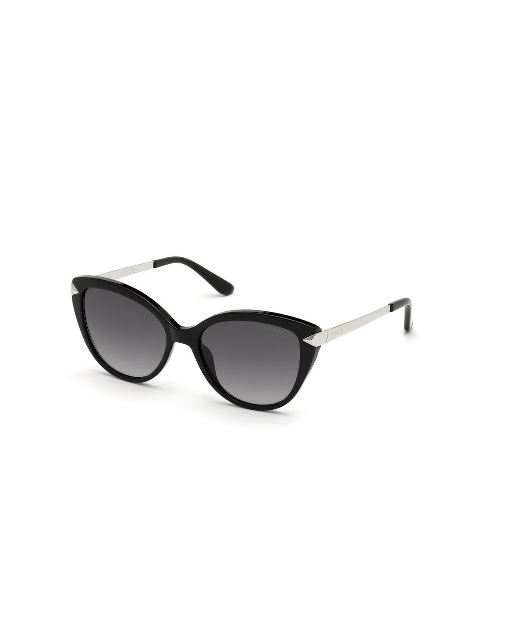 Guess Black Gu7658 01C Sunglasses Injected Smoke Cat Eye Normal