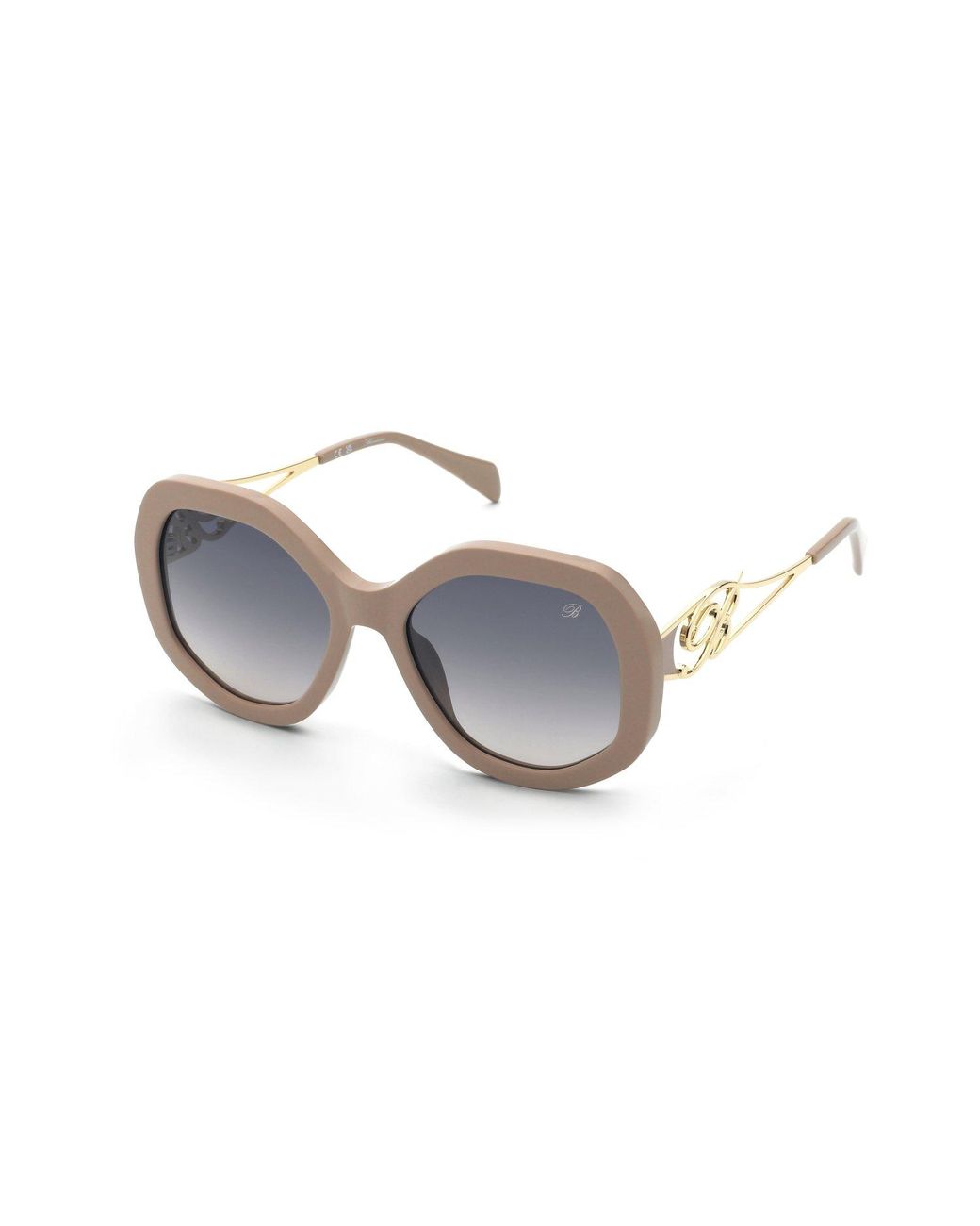Blumarine Black Sbm892 0M38 Sunglasses Acetate Geometric Normal Shaded
