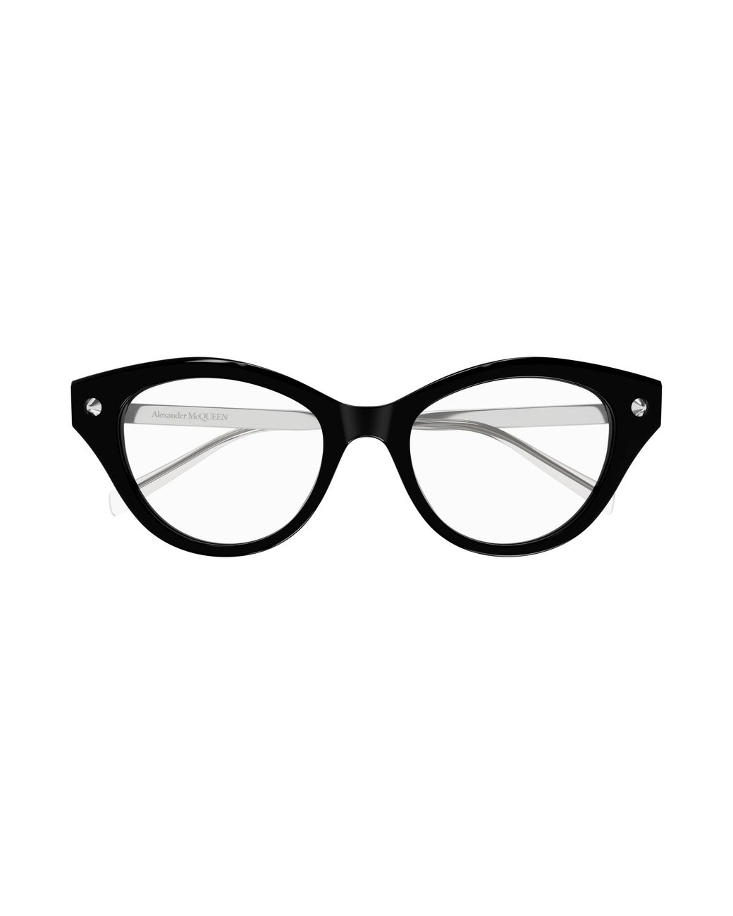 McQueen Black Am0485O 001 Optical Frames Acetate Transparent Cat Eye