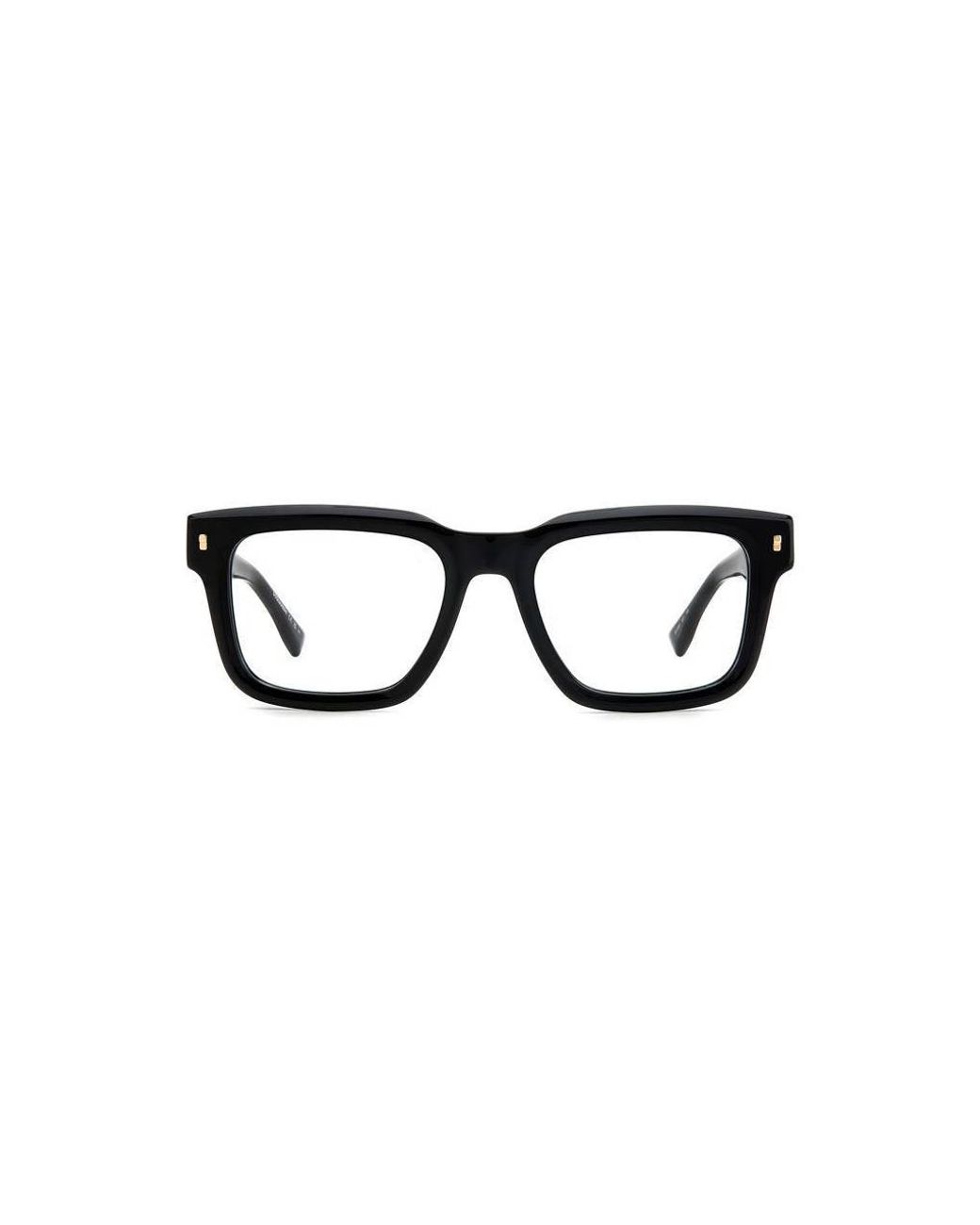 DSquared² Black D2 0090 807 Optical Frames Plastic Squared for men
