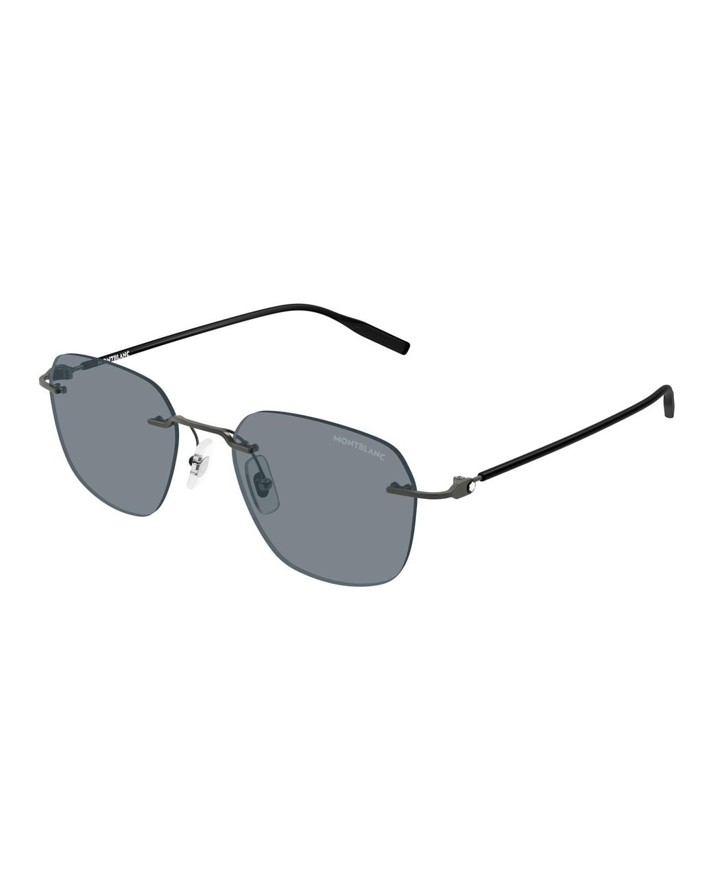 Montblanc Black Mb0430S 002 Sunglasses Metal Squared for men