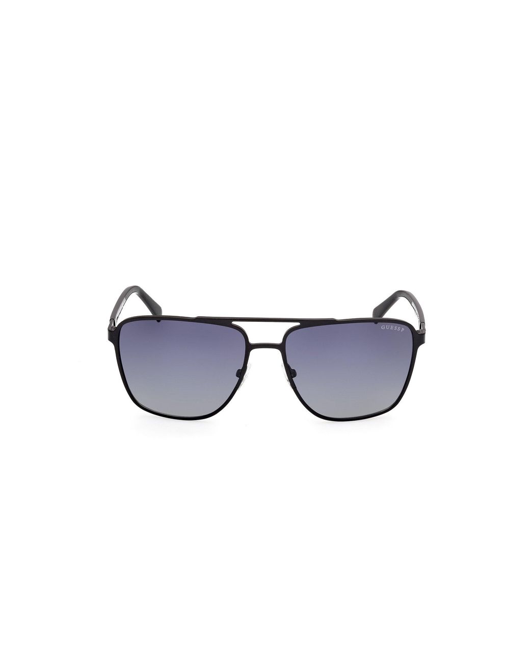 Guess Black Gu00210 02D Sunglasses Metal Smoke Squared Polarized for men