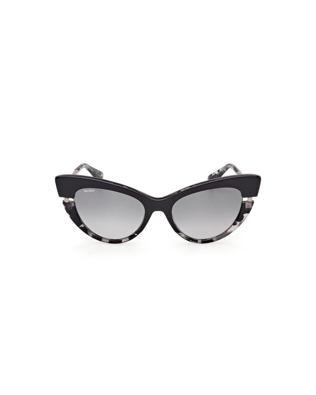 Max Mara Black Mm0187 52B Sunglasses Acetate Smoke Cat Eye Normal