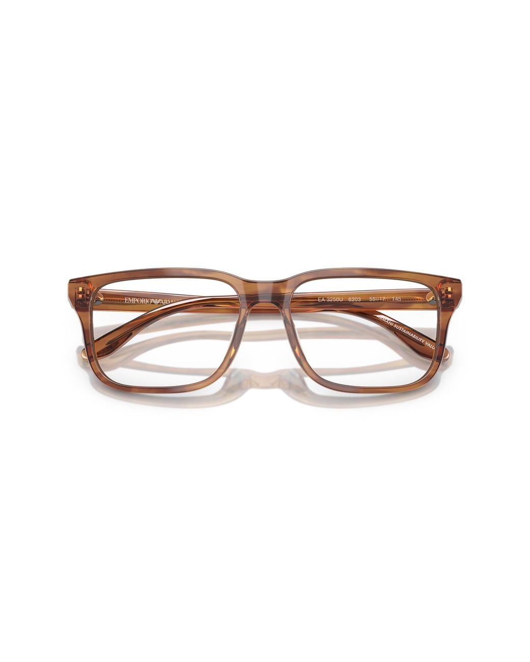 Emporio Armani Black Ea3250U 6203 Optical Frames Acetate Squared Normal for men