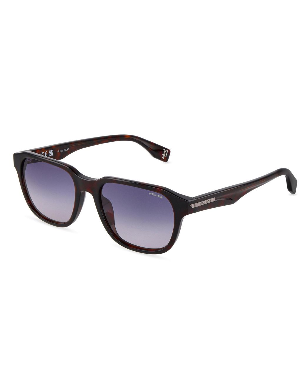 Police Black Splu67 Nerve 1 722 Sunglasses Acetate Squared Normal Nuanced for men