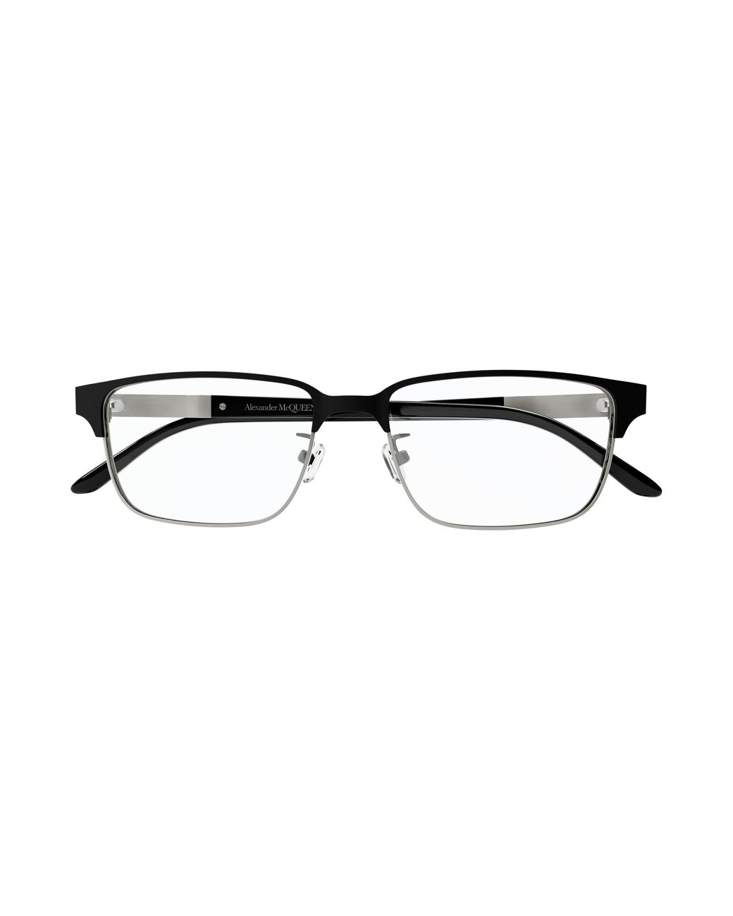 McQueen Black Am0346O 001 Optical Frames Metal Squared for men