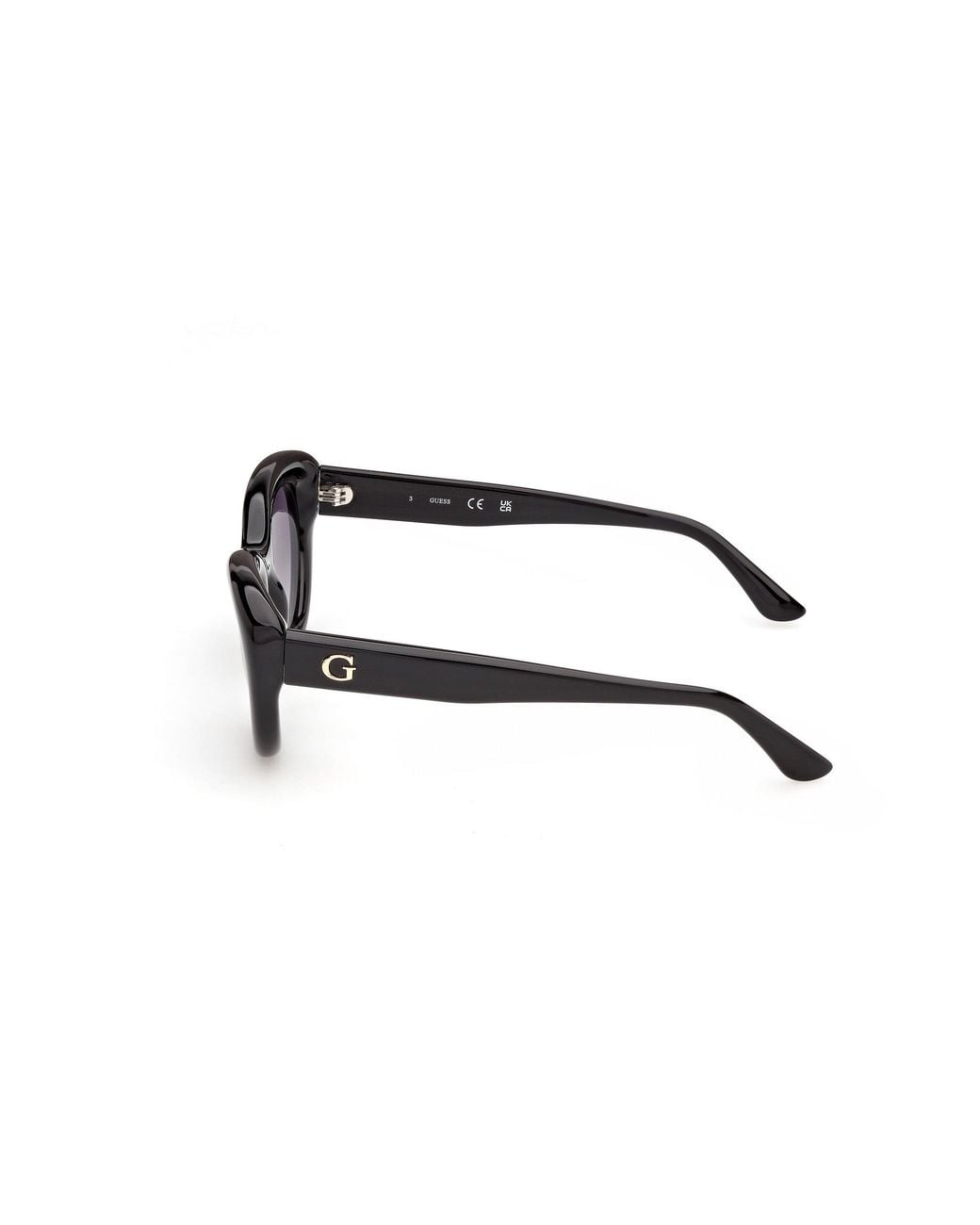 Guess Black Gu00352 01B Sunglasses Injected Smoke Cat Eye Normal