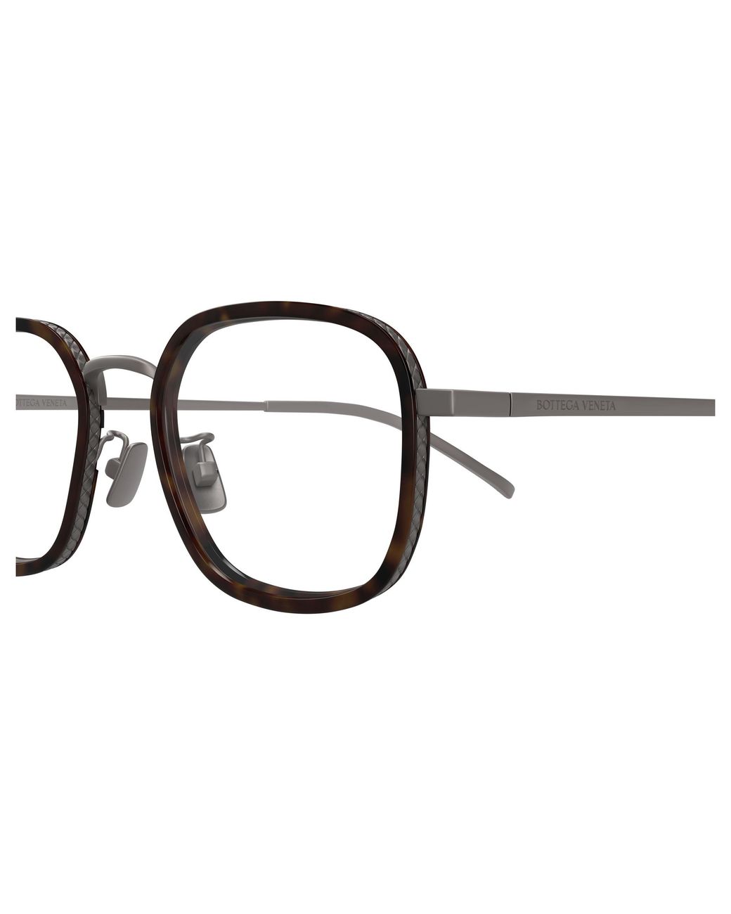 Bottega Veneta Black Bv1427Oa 002 Optical Frames Titanium Transparent Squared
