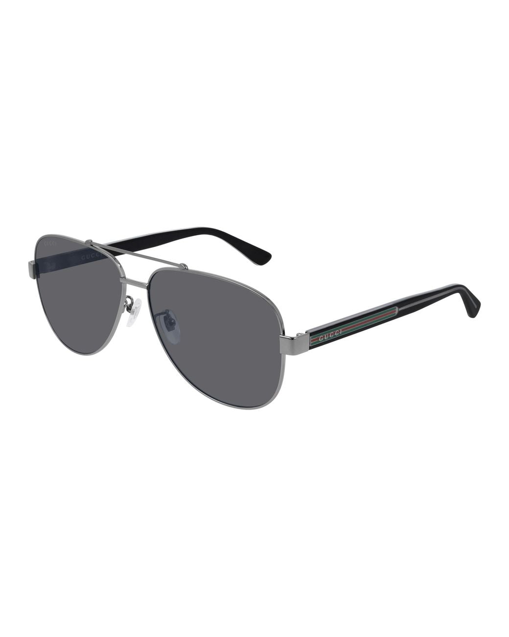 Gucci Black Gg0528S 007 Sunglasses Metal Pilot Polarized for men